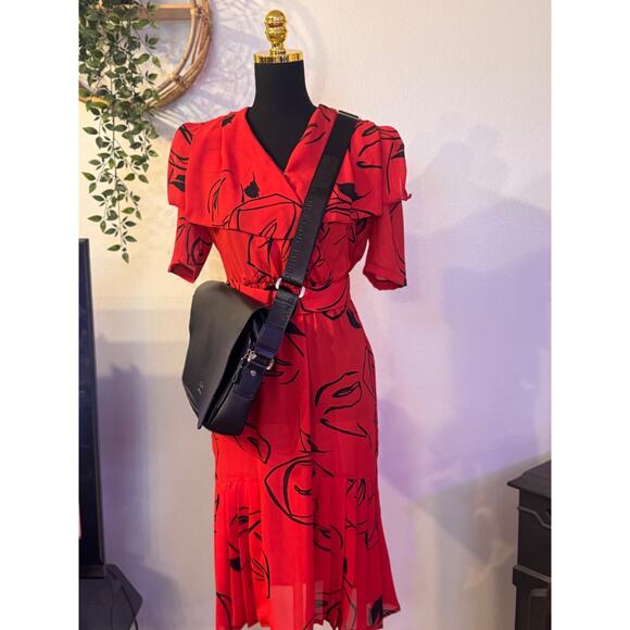 Unbranded Dresses & Skirts - 80s Vintage Secretary Boss Lady Red Dress Size S Pre-Owned